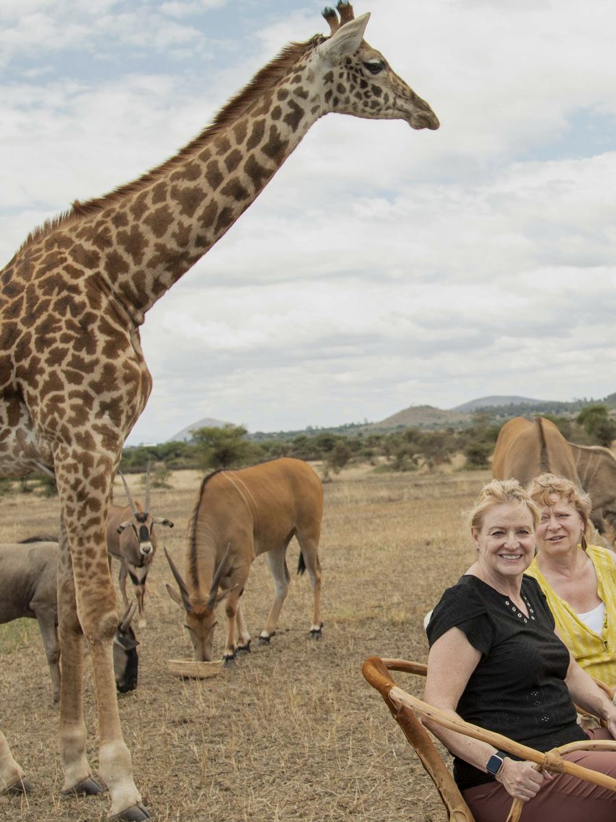 Trekkers on a northern Tanzania mountain trail