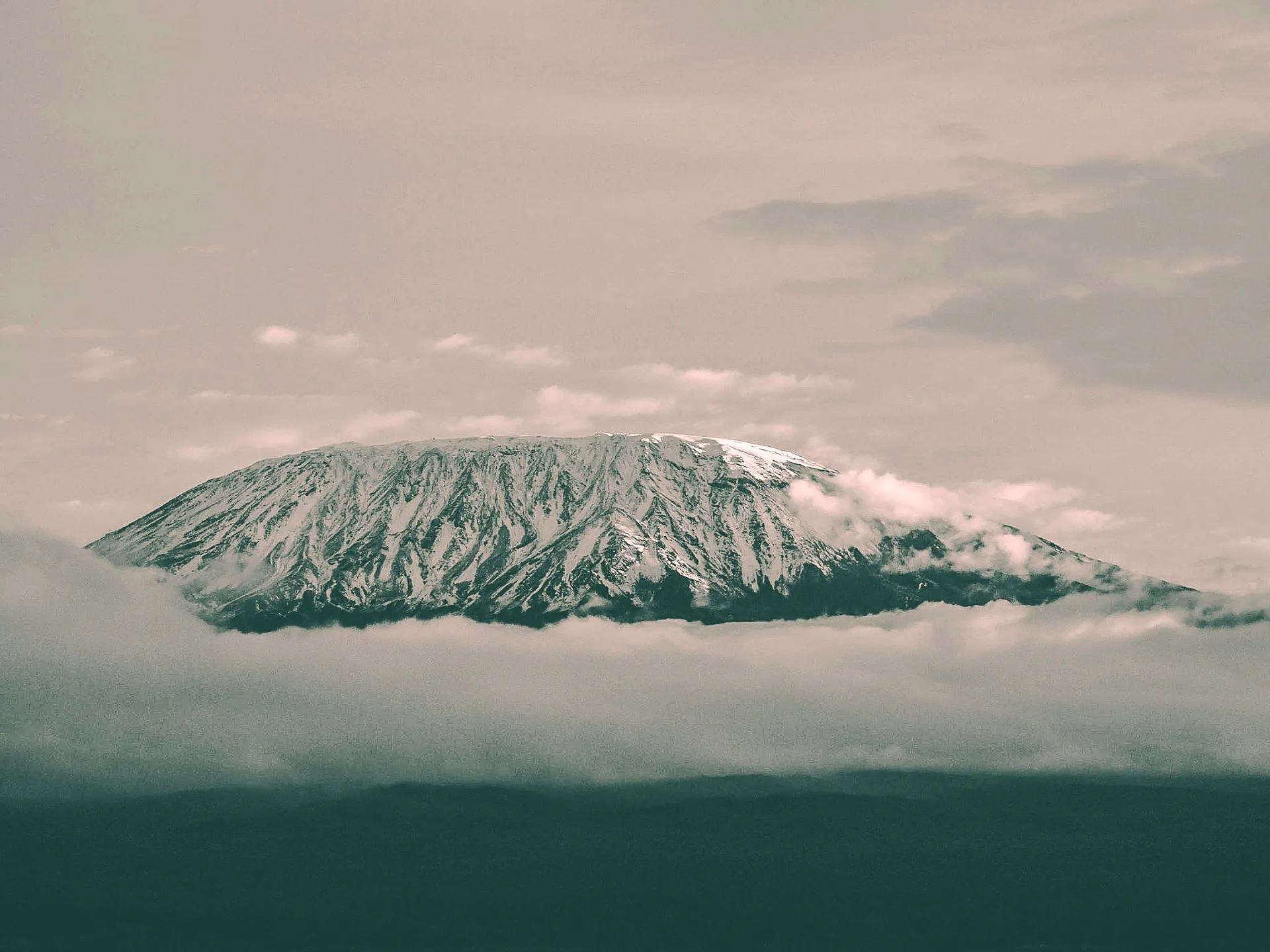 Mount Kilimanjaro rising above the Tanzanian plains