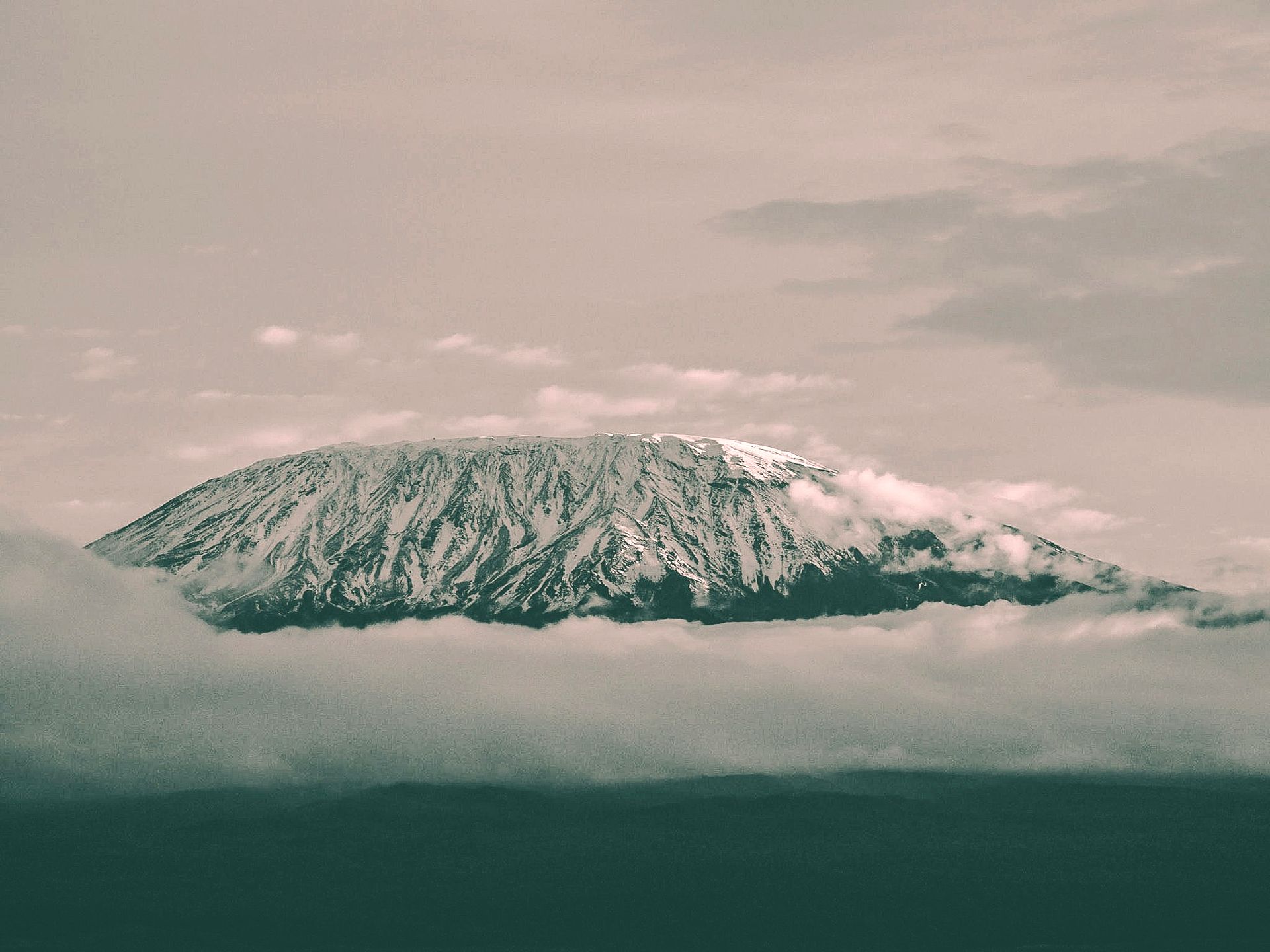 Mount Kilimanjaro rising above the Tanzanian plains