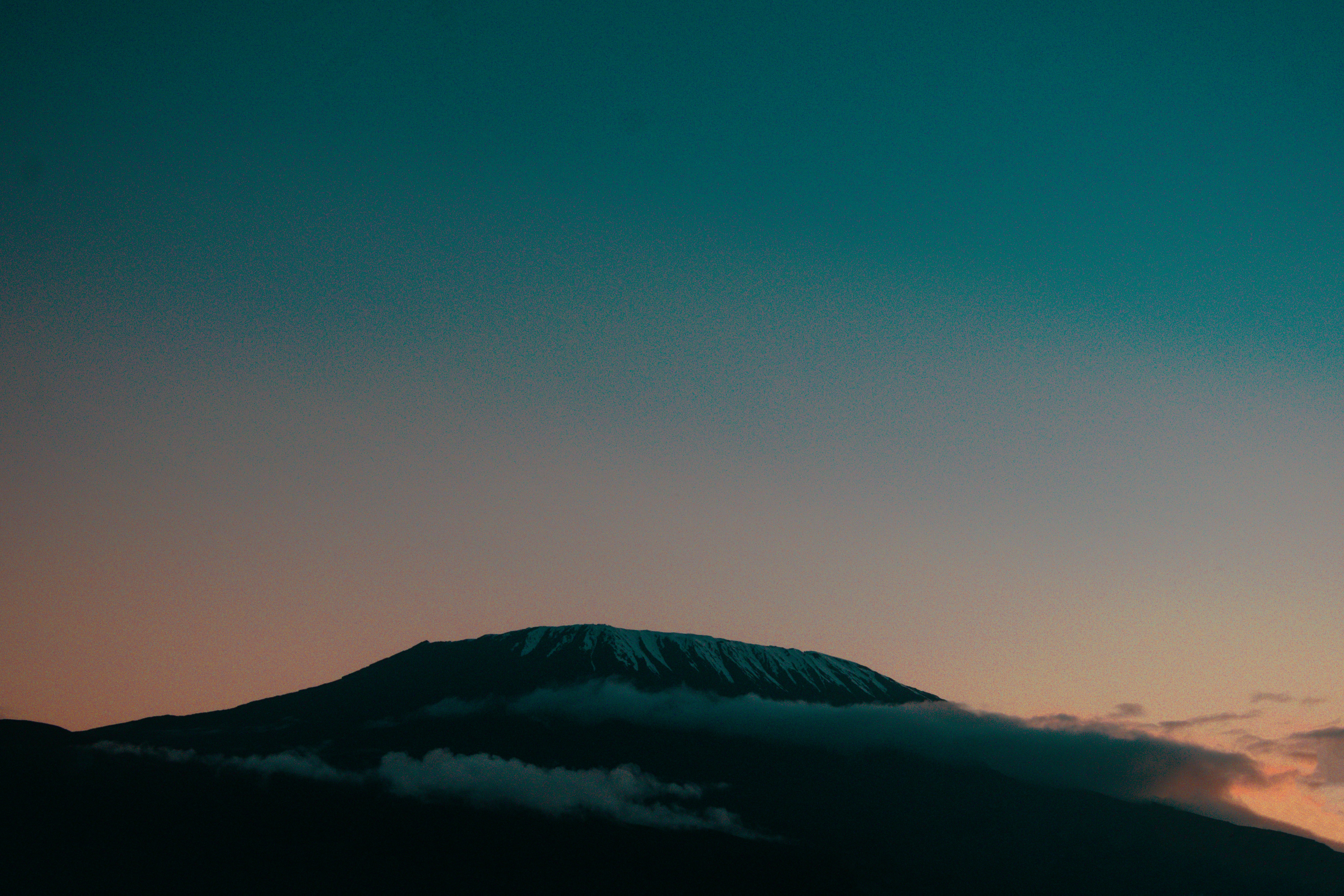 Mount Kilimanjaro rising at dusk