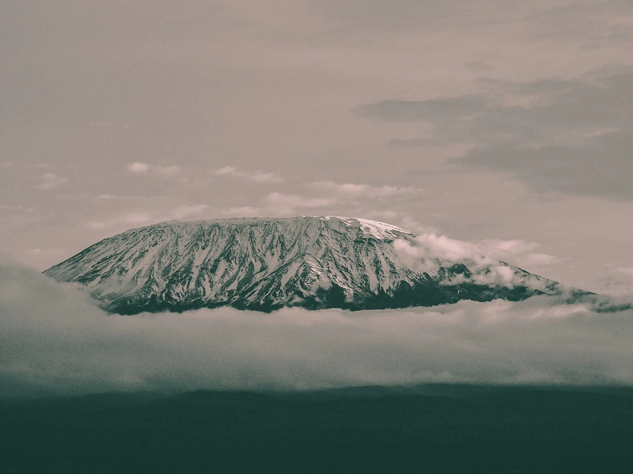 Northern Tanzania mountain landscape rising above the clouds