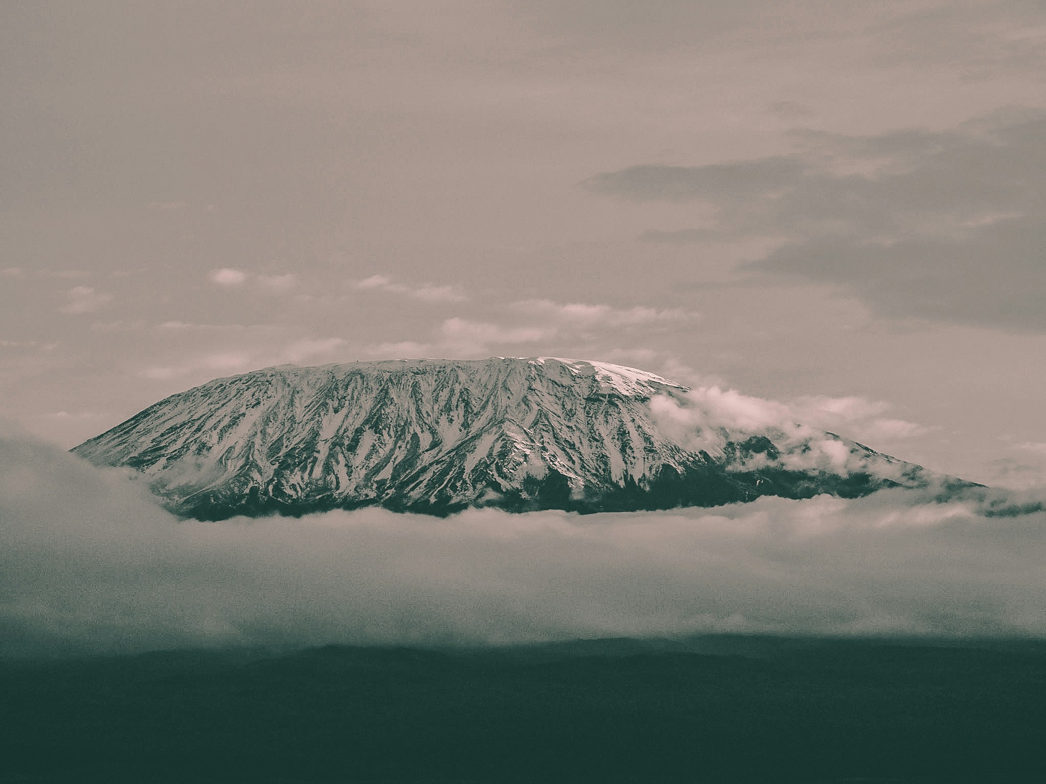 Mount Kilimanjaro rising above the clouds
