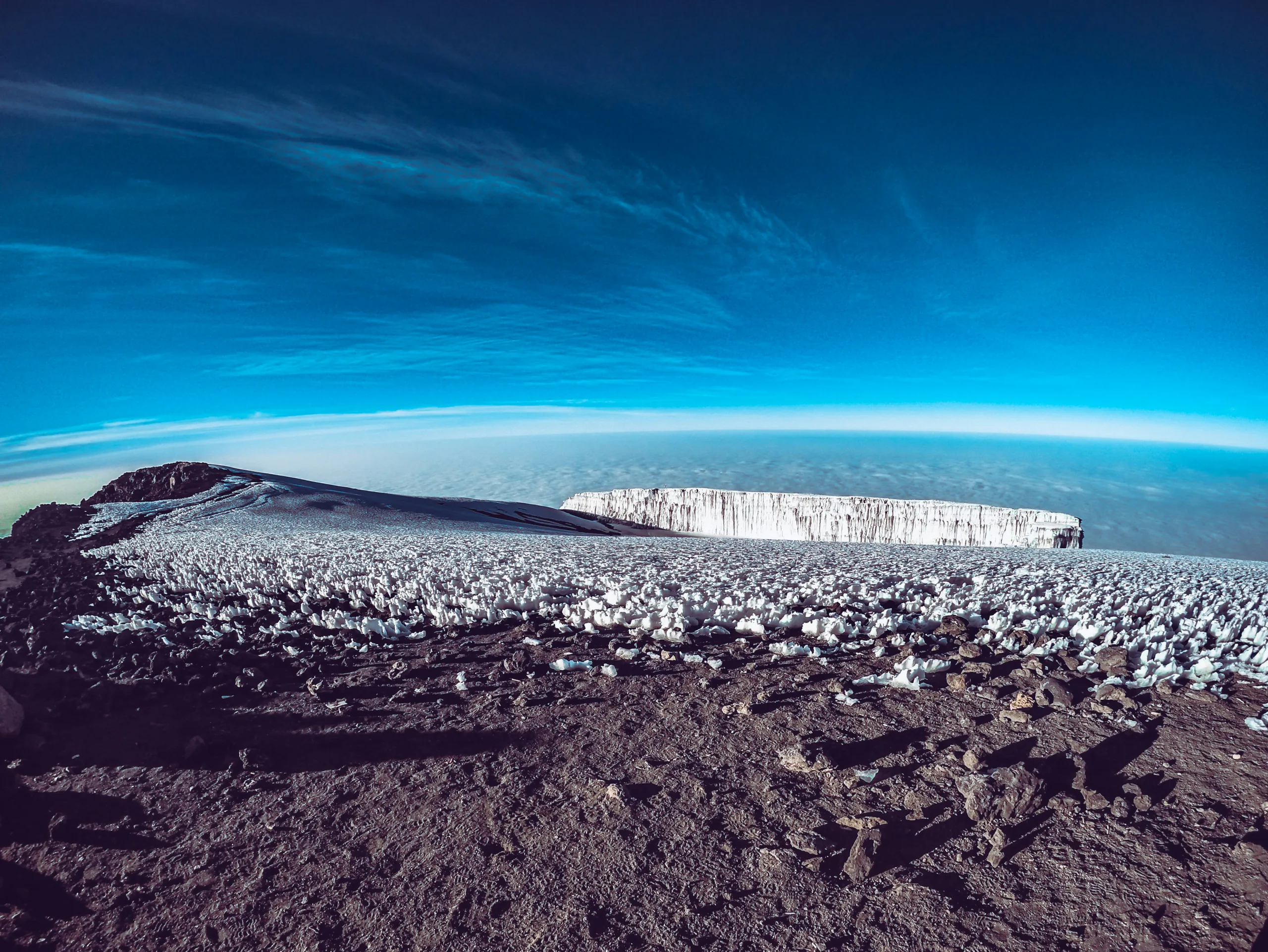 Mount Kilimanjaro rising above the Tanzanian landscape